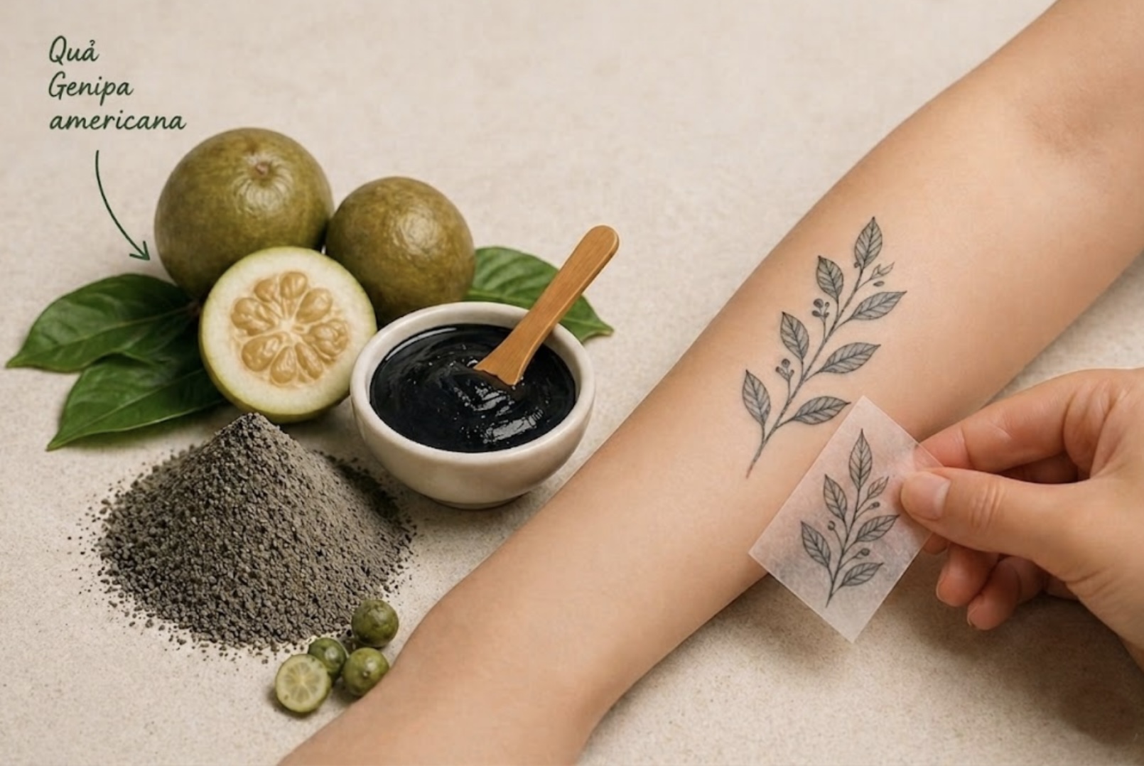 Mực chiết xuất từ quả Genipa Americana